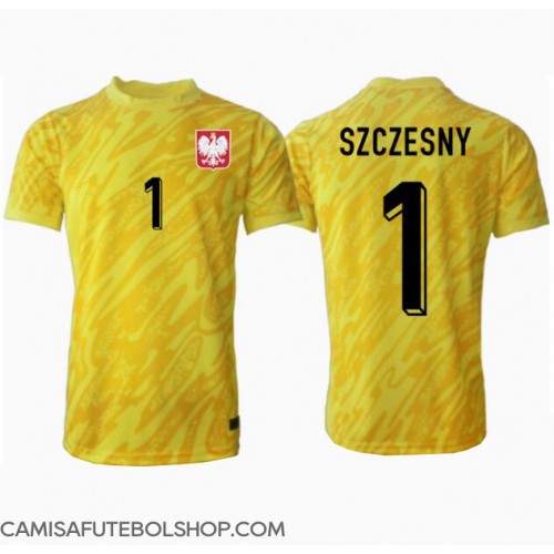 Camisa de time de futebol Polónia Wojciech Szczesny #1 Goleiro Replicas 1º Equipamento Europeu 2024 Manga Curta